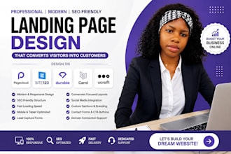 design pagecloud site123 durable carrd ucraft SEO landing page design