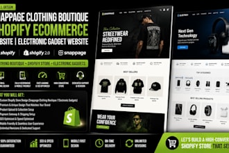 snappage clothing boutique shopify ecommerce website electronic gadget website