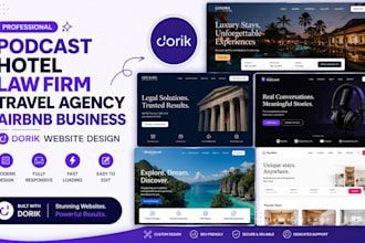 do podcast hotel law firm travel agency airbnb business dorik website design