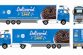 design professional truck and long trailer wrap design
