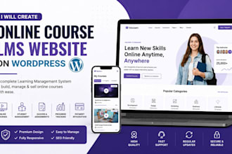 create an online course lms website on worldpress