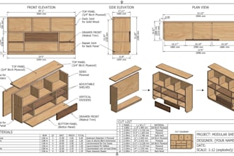 create joinery shop drawing, kitchen cabinet layout furniture woodworking plans