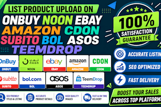 list product upload on jd onbuy noon ebay cdon subito bol com asos expert