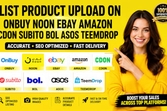list product upload on jd onbuy noon ebay cdon subito bol asos teemdrop expert