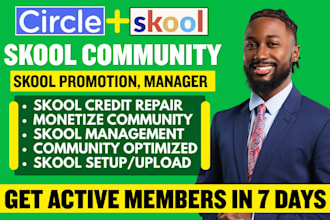 skool setup, circle so skool manager skool credit repair promote skool community