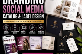 design complete branding, label and catalog for business