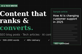 write blog posts and articles for tech and software companies