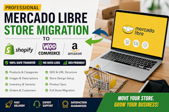 migrate mercado libre store to shopify, woocommerce, amazon migration