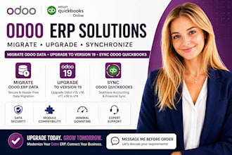 migrate odoo erp data upgrade odoo modules to version 19 or sync odoo quickbooks