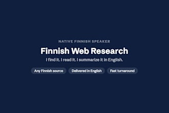 do finnish web research and compile the results for you
