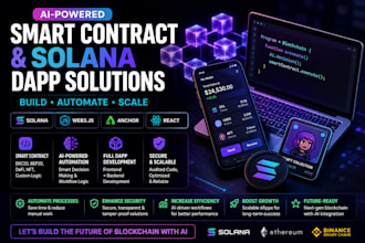 custom solana smart contract, erc20, bep20, defi, smart contract development
