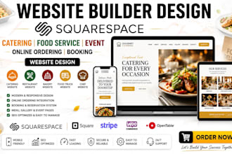 squarespace catering food service event online ordering booking website design