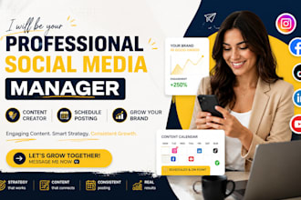 be your professional social media manager content creator schedule posting