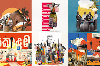 create an artistic digital collage for your creatives