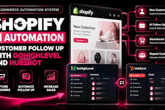 automate shopify customer follow up with ai, gohighlevel and hubspot