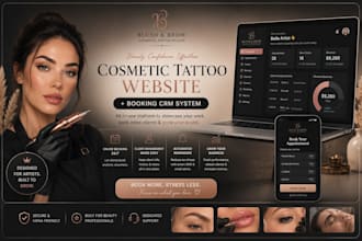 design cosmetic tattoo website with booking, CRM system, tattoo, spa, website