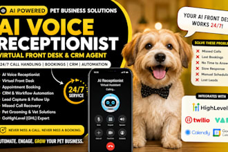 build ai pet grooming salon voice receptionist, ai virtual front desk CRM agent