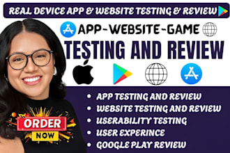 app review test android ios apps, game testing, website review, and app rating