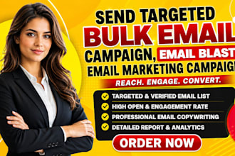 send targeted bulk email campaign, email blast, email marketing campaign