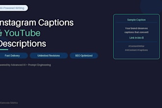 write SEO friendly instagram captions and youtube descriptions