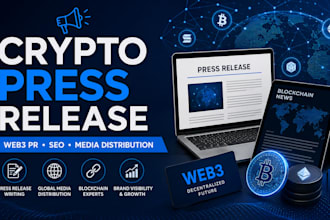 write and distribute a crypto press release for media exposure