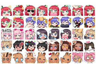 draw twich animated emote chibi anime art pngtuber vtuber avatar furry art
