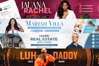 design a call to action youtube banner and logo