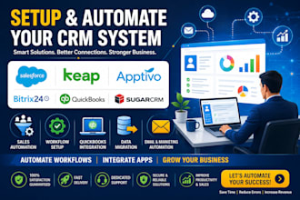 setup salesforce automation keap bitrix24 apptivo quickbook integration sugarcrm