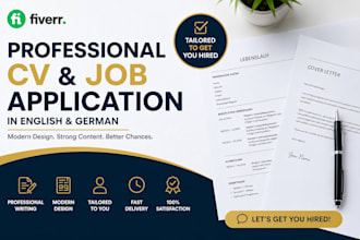 write a professional CV and job application