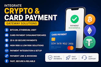 integrate bitcoin ethereum usdt crypto payment card payment your website