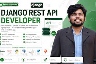 develop a professional django rest API or backend system