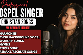 be your female singer gospel choir christian backup vocal sing worship jingle