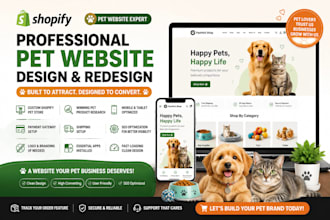create pet accessories care supplies website shopify dropshipping store redesign