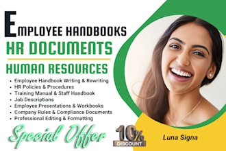 write your employee handbook, handbook female writer, job description