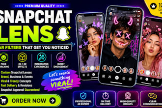 create viral snapchat lens, ar filter, tiktok effect, instagram filter and lens