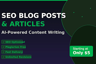 write SEO blog posts and articles for your website