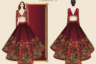 create fashion illustrations and embroidery designs