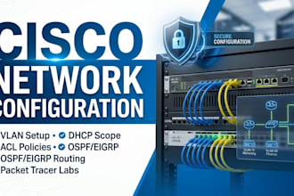 configure and troubleshoot cisco routers, switches, vlan, acl, dhcp