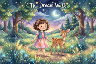 illustrate cozy watercolor bedtime story book  children book illustration
