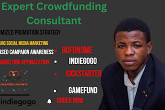 promote your crowdfunding campaign on kickstarter, gofundme and indiegogo
