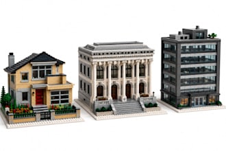 design a custom lego moc replica gift lego house  using bricklink studio file