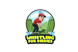 make amazing fun logo for guys sports golf club trip
