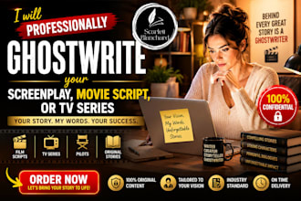 professionally ghostwrite your screenplay movie script or TV series