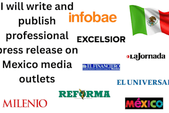 write and publish professional press release on mexico media outlets