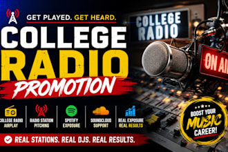 do college radio promotion music promotion soundcloud, spotify airplay in US, UK