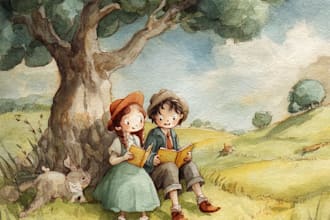create watercolor illustrations for KDP children book cover
