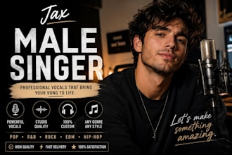 sing and record professional male pop, rnb, rock or edm vocals, male singer