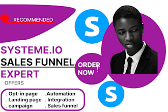 create a systeme io sales funnel and systeme io landing page