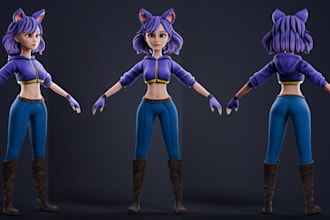 do 3d anime stylized character modeling unreal engine unity game asset fan art