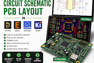 design circuit schematic pcb layout in altium eagle easyeda kicad
